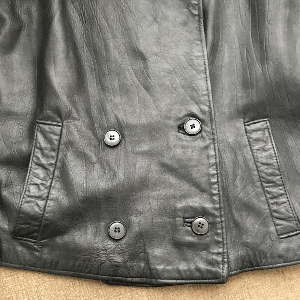Artemis Black Leather Jacket Coat Sz M - Picture 5 of 9